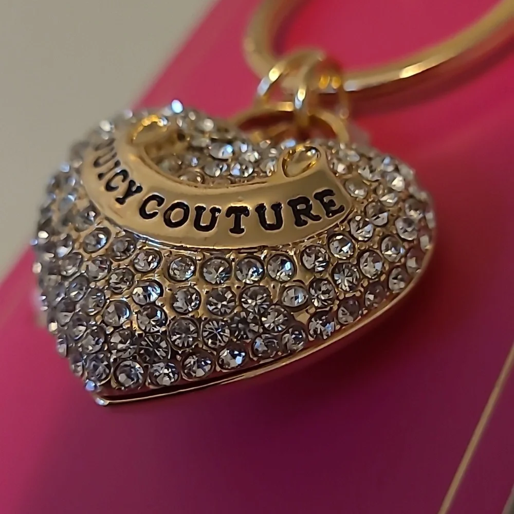 Juicy Couture Sparkling Gold Heart Keychain